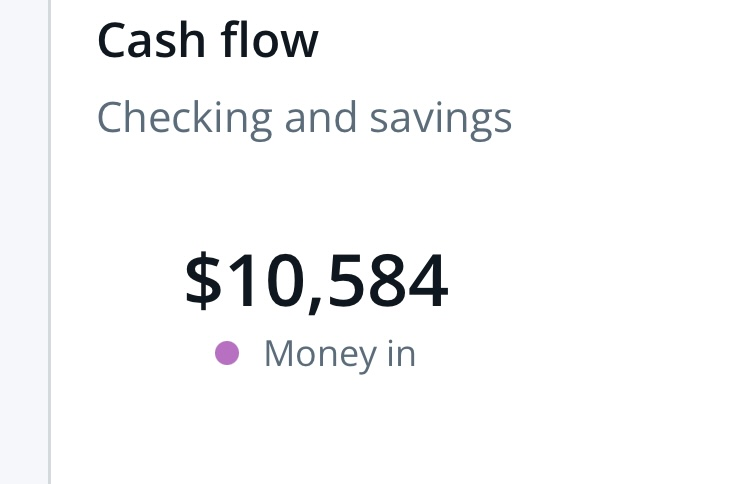 Student with $10,584 in bank account